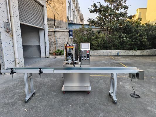 एकल सिर गियर पंप भरने की मशीन 3 मीटर के कन्वेयर बेल्ट के साथ
